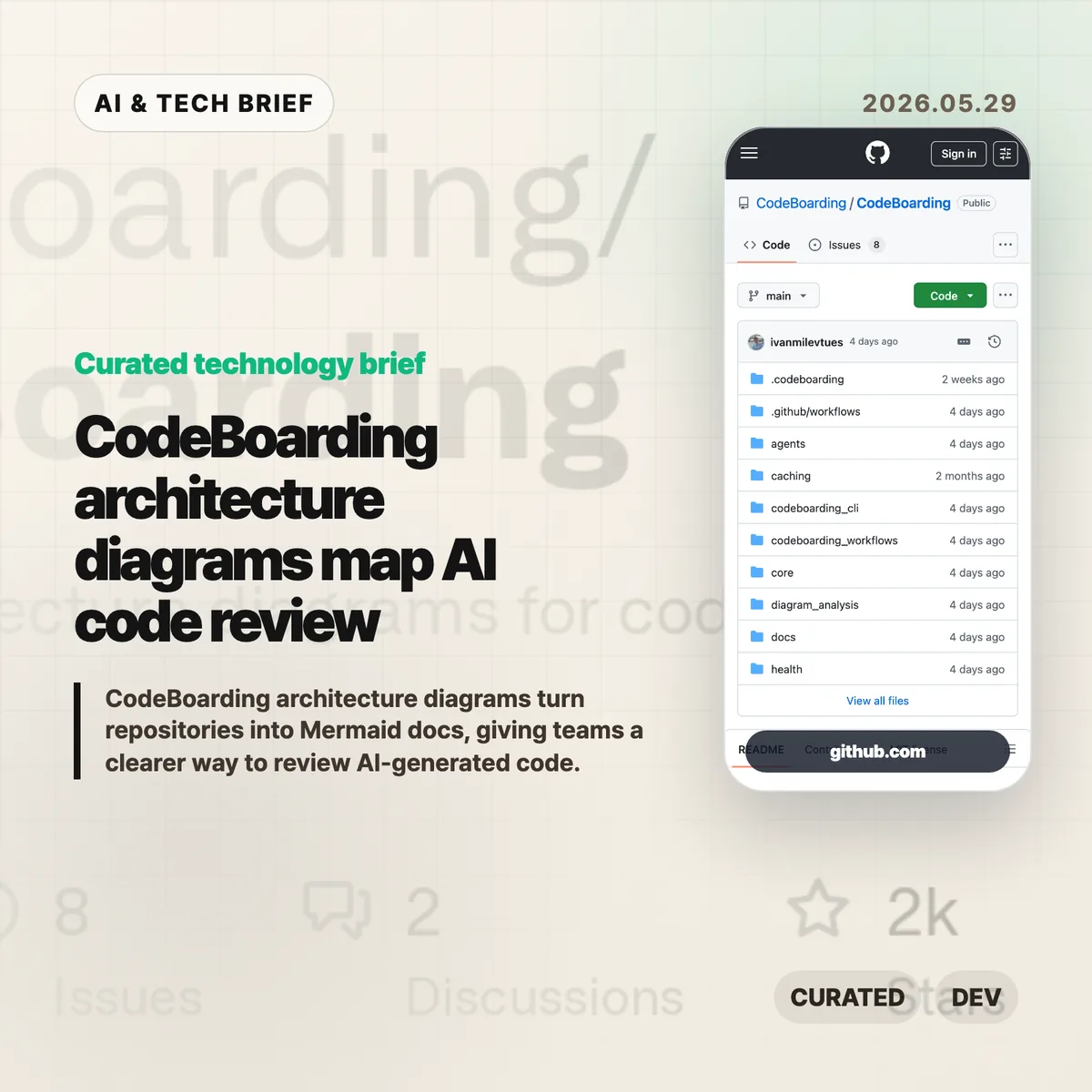 CodeBoarding architecture diagrams map AI code review