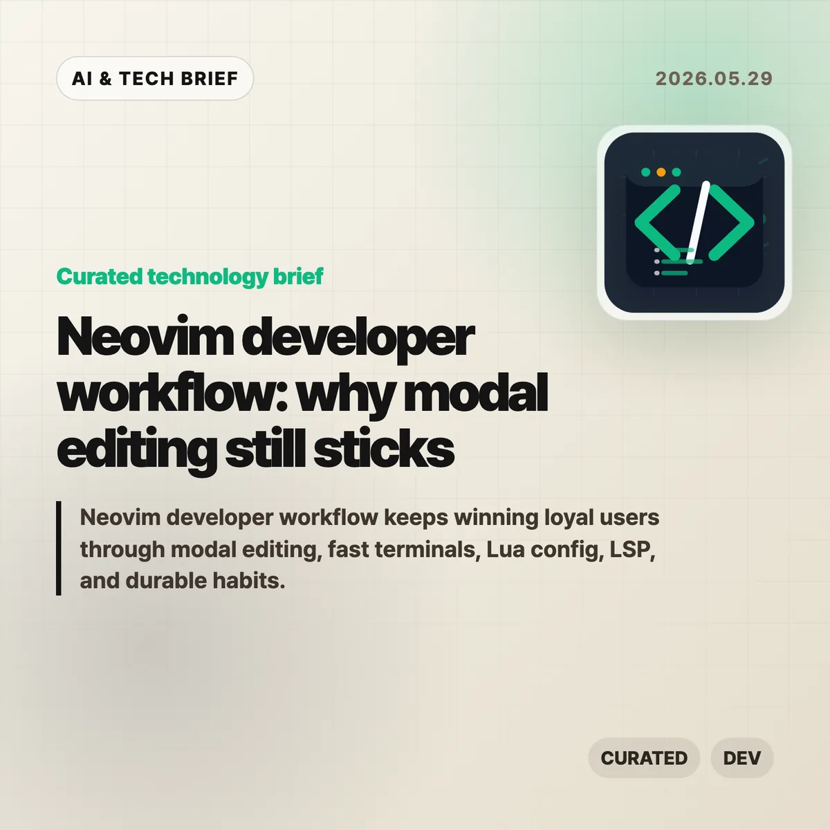 Neovim developer workflow: why modal editing still sticks