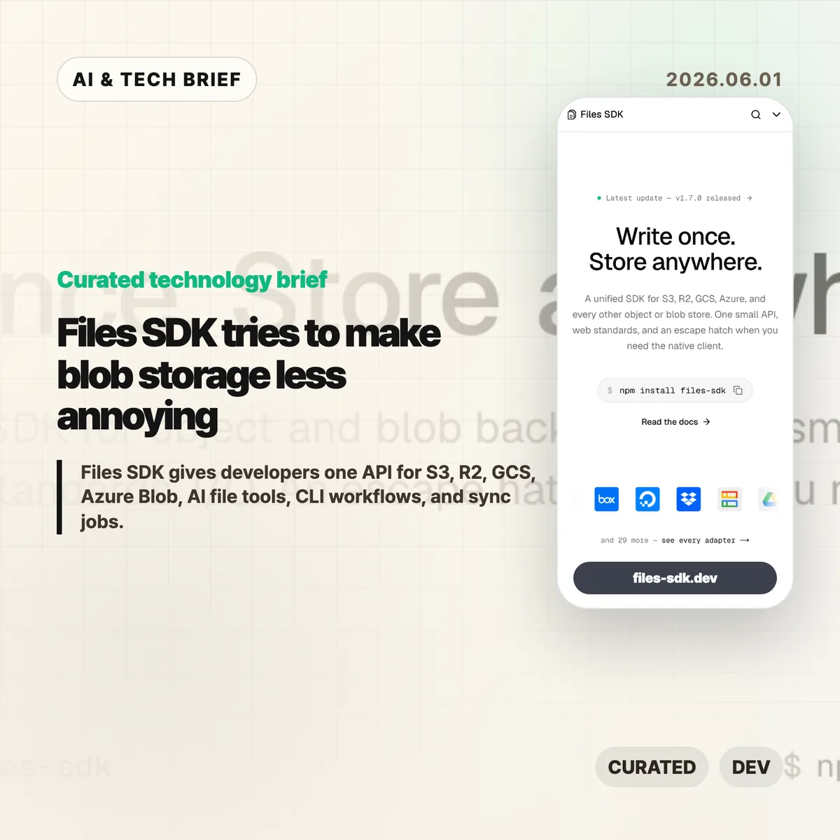 Files SDK tries to make blob storage less annoying