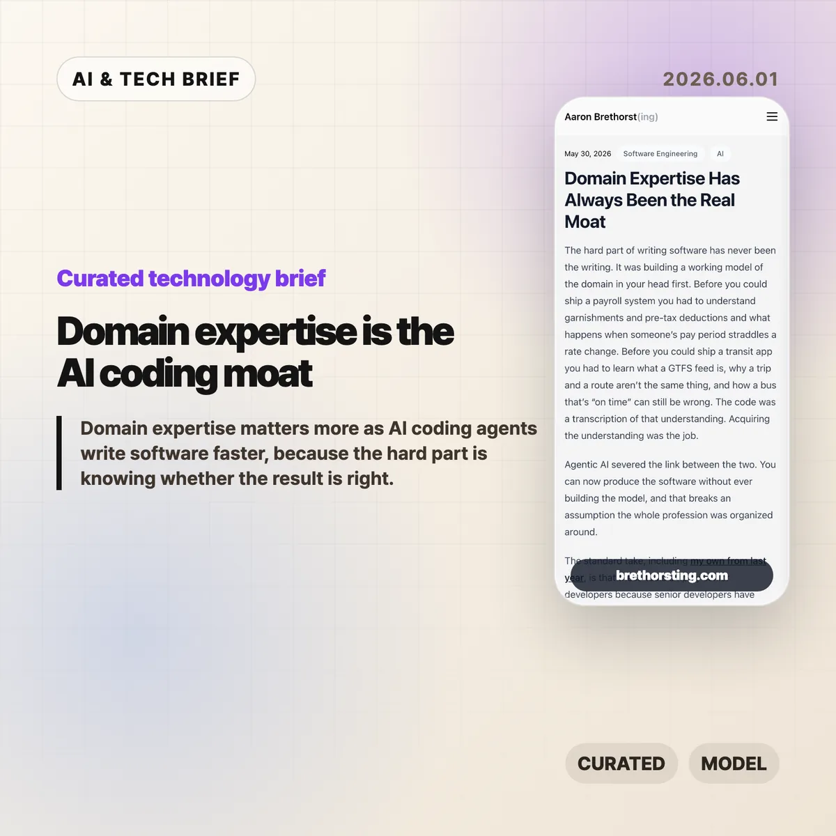 Domain expertise is the AI coding moat
