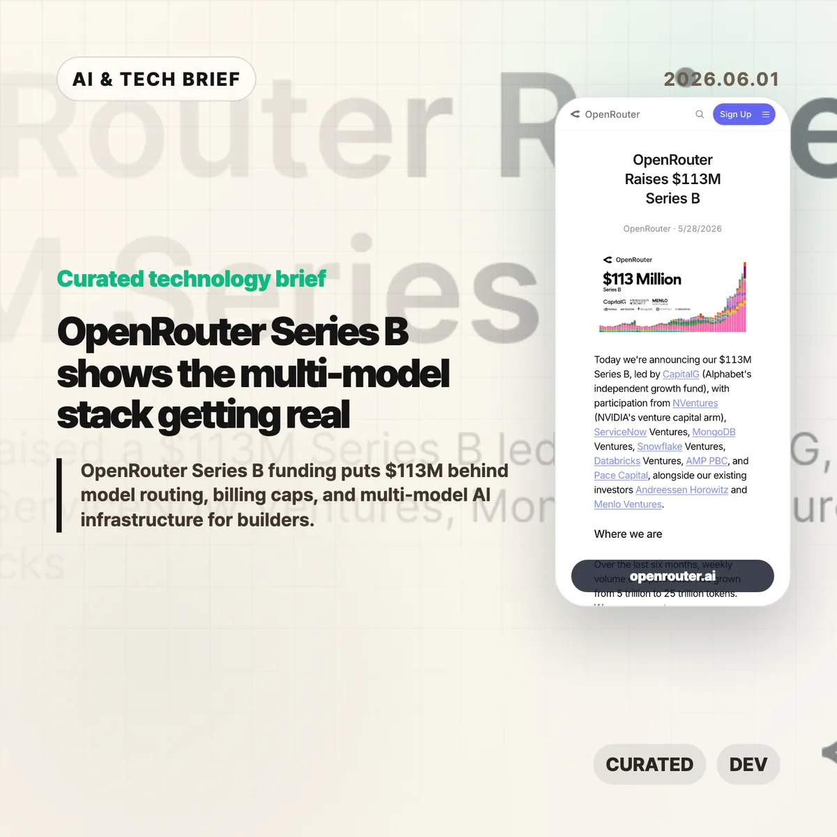 OpenRouter Series B shows the multi-model stack getting real