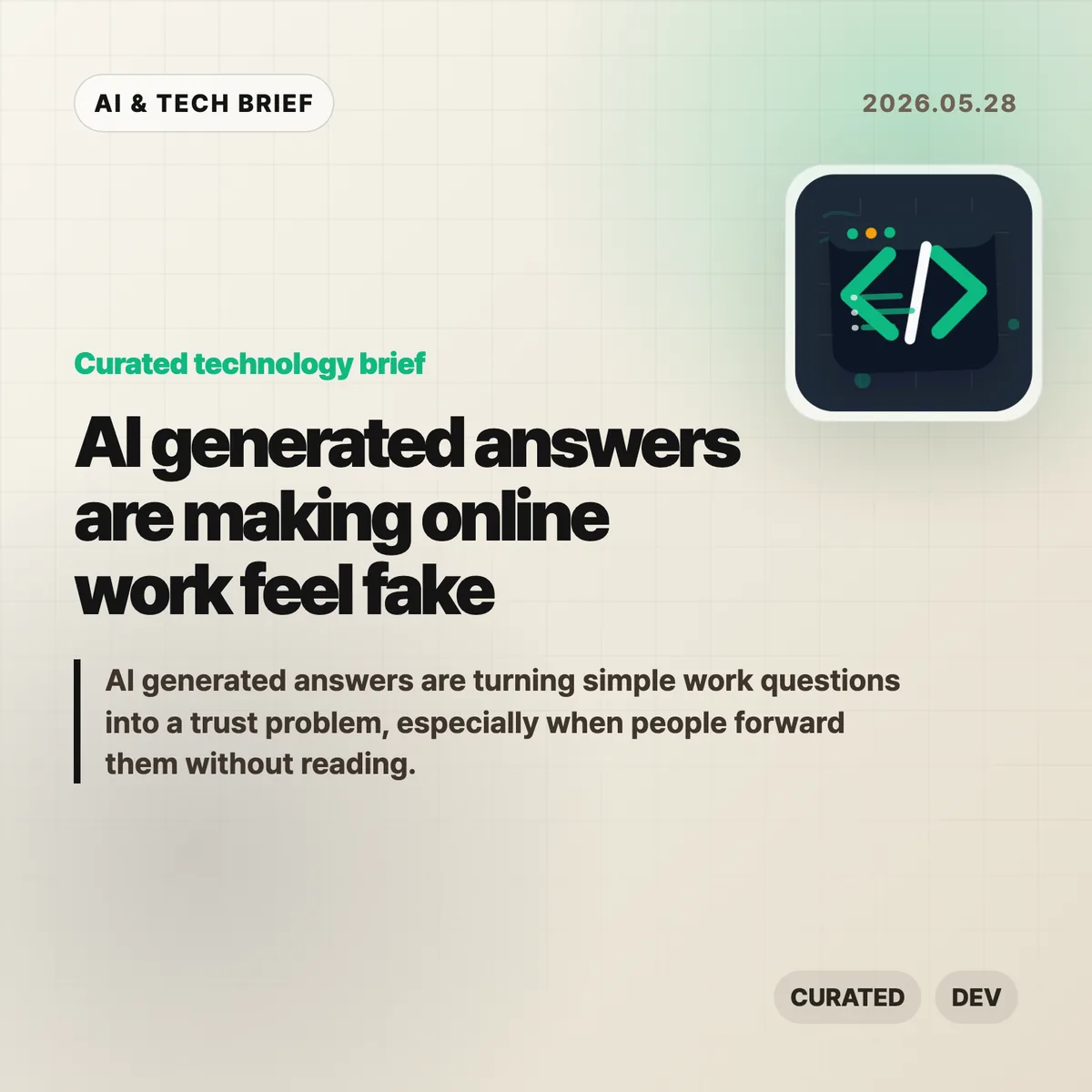 AI generated answers are making online work feel fake