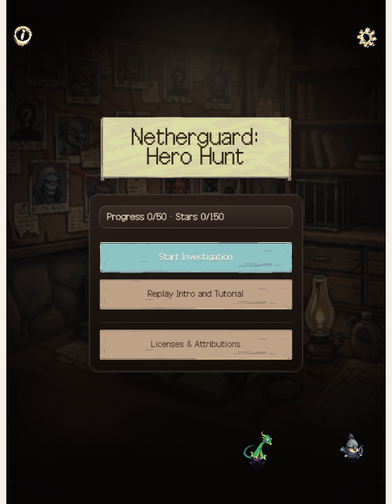 Netherguard: Hero Hunt English menu screenshot