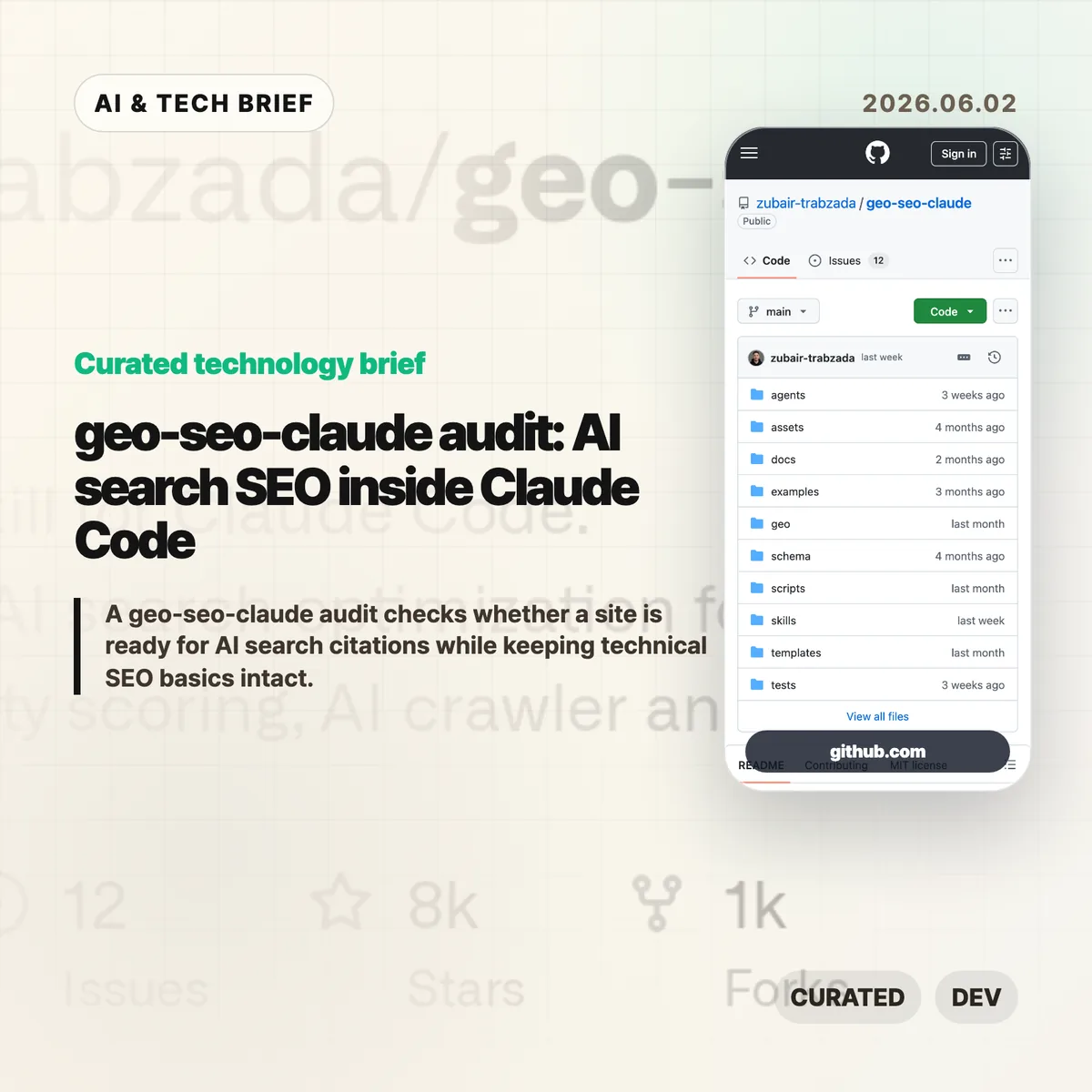 geo-seo-claude audit: AI search SEO inside Claude Code