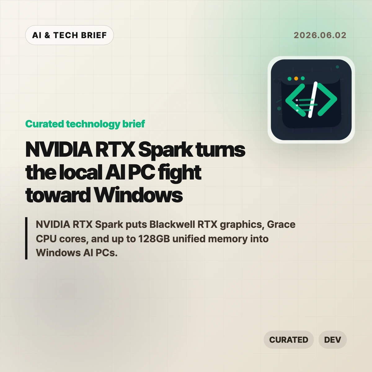 NVIDIA RTX Spark turns the local AI PC fight toward Windows