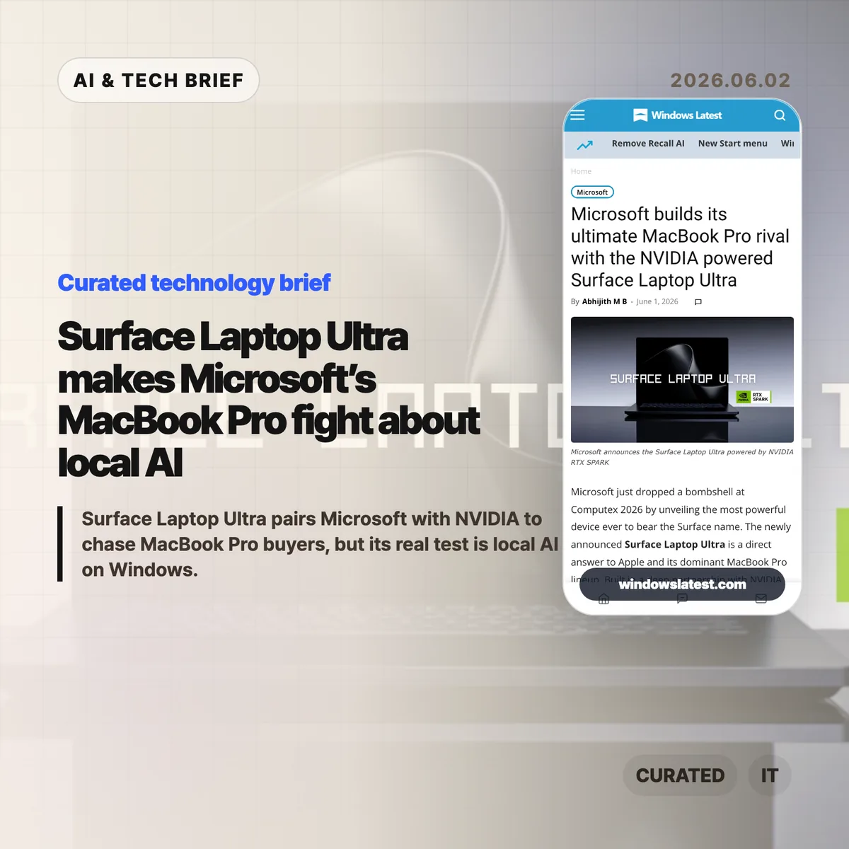 Surface Laptop Ultra makes Microsoft’s MacBook Pro fight about local AI