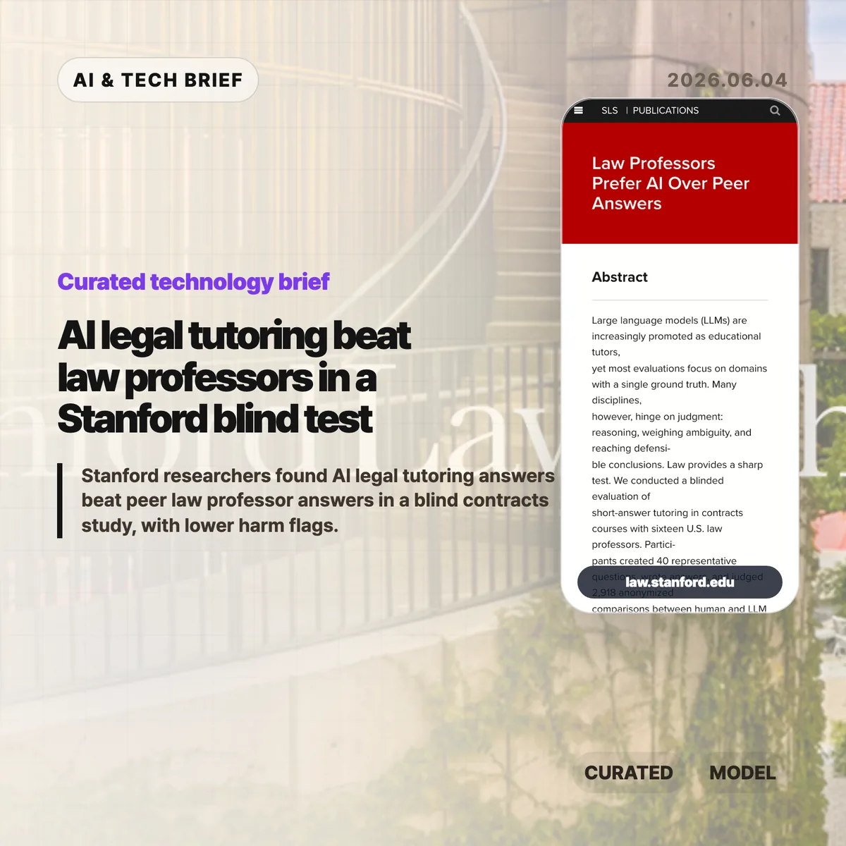 AI legal tutoring beat law professors in a Stanford blind test