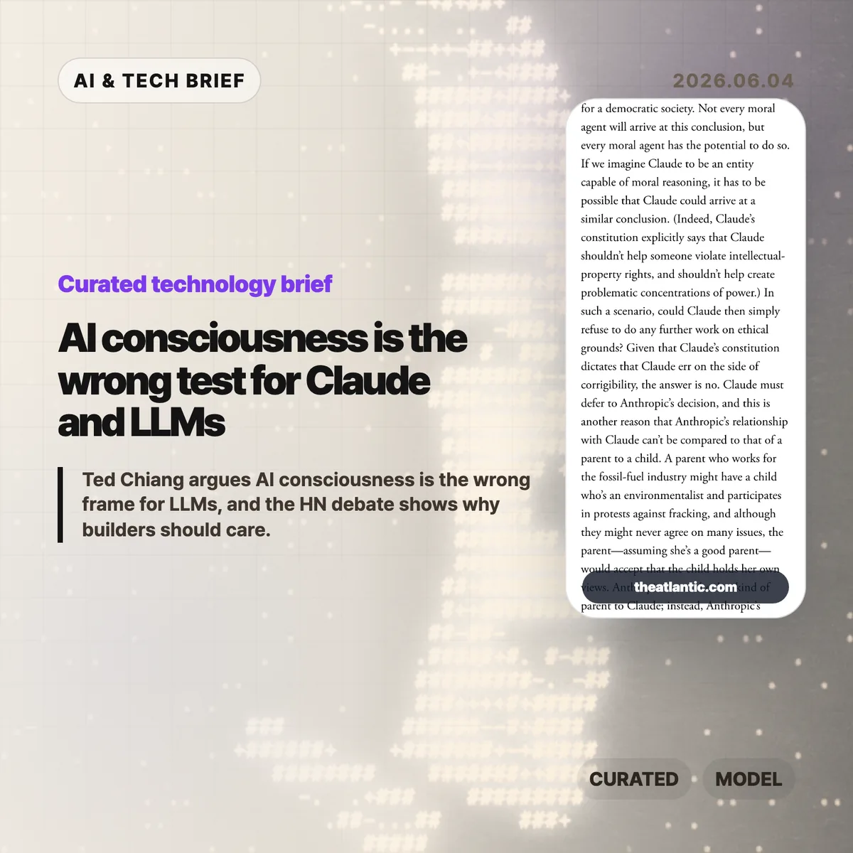 AI consciousness is the wrong test for Claude and LLMs