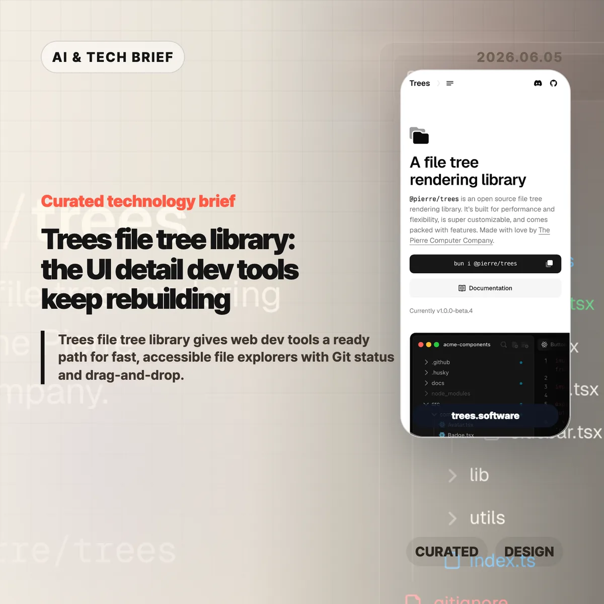 Trees file tree library: the UI detail dev tools keep rebuilding