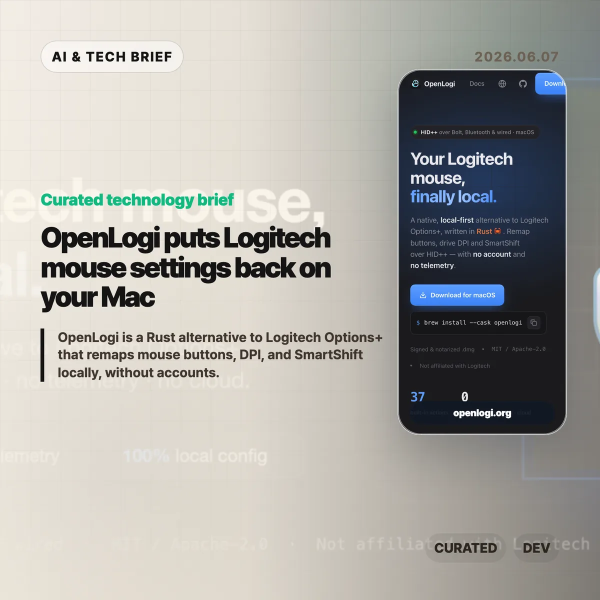 OpenLogi puts Logitech mouse settings back on your Mac