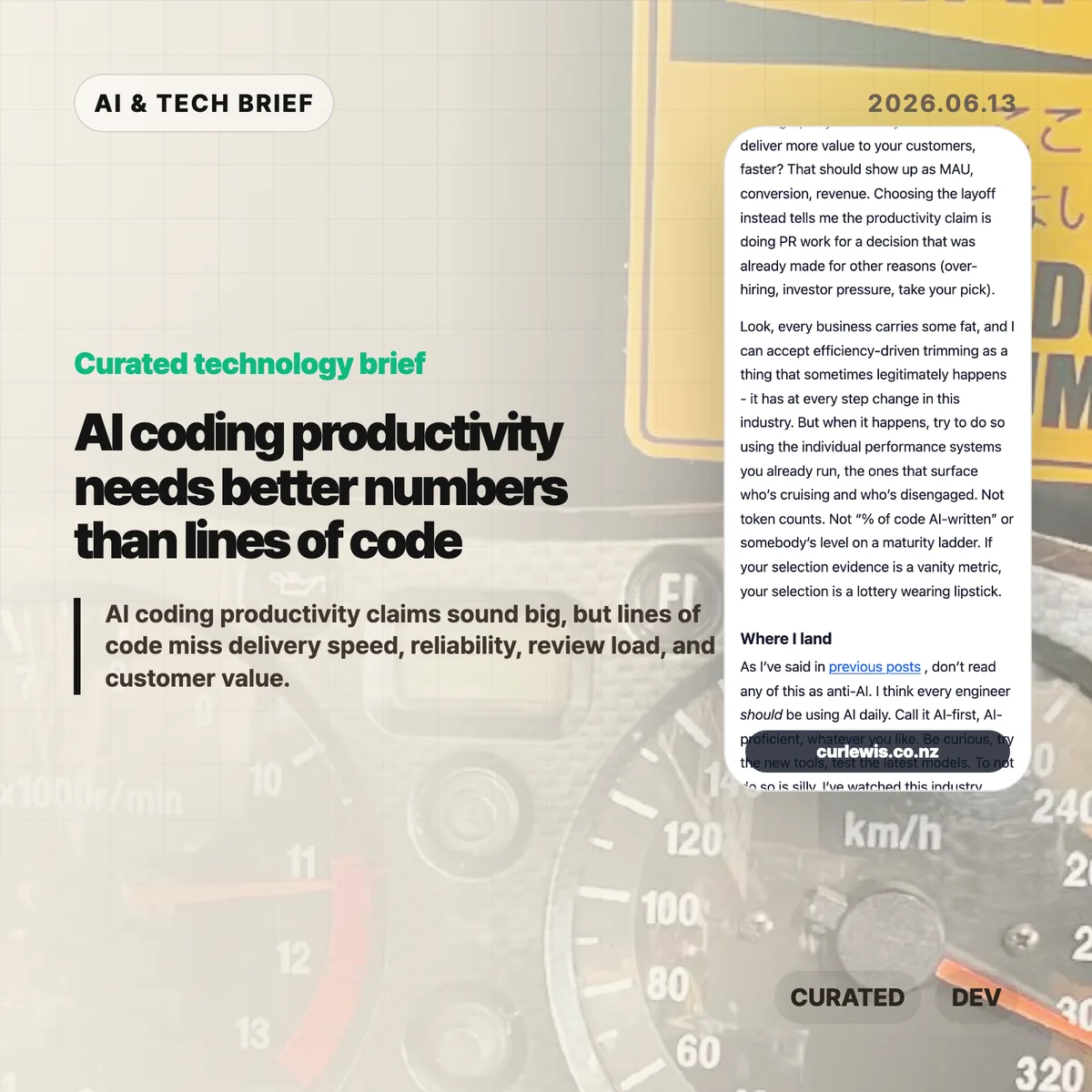AI coding productivity needs better numbers than lines of code