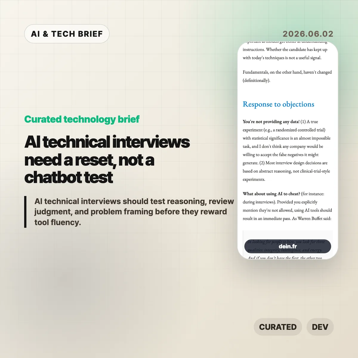 AI technical interviews need a reset, not a chatbot test
