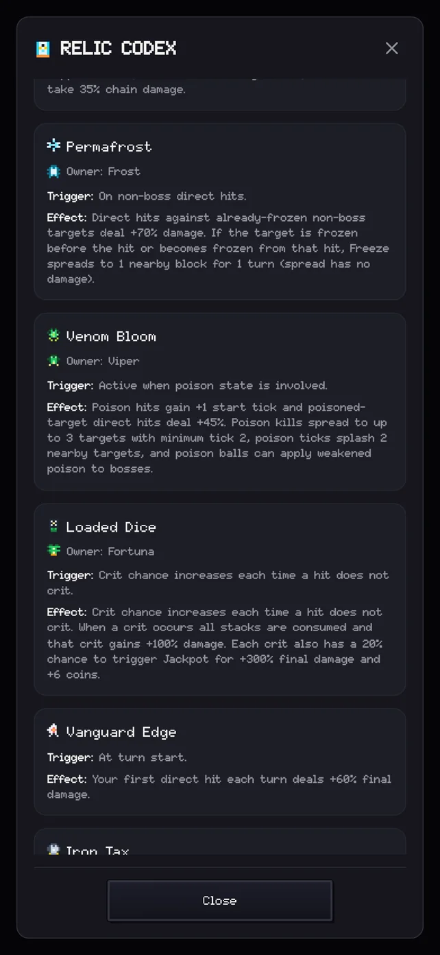 Block Smash relic codex