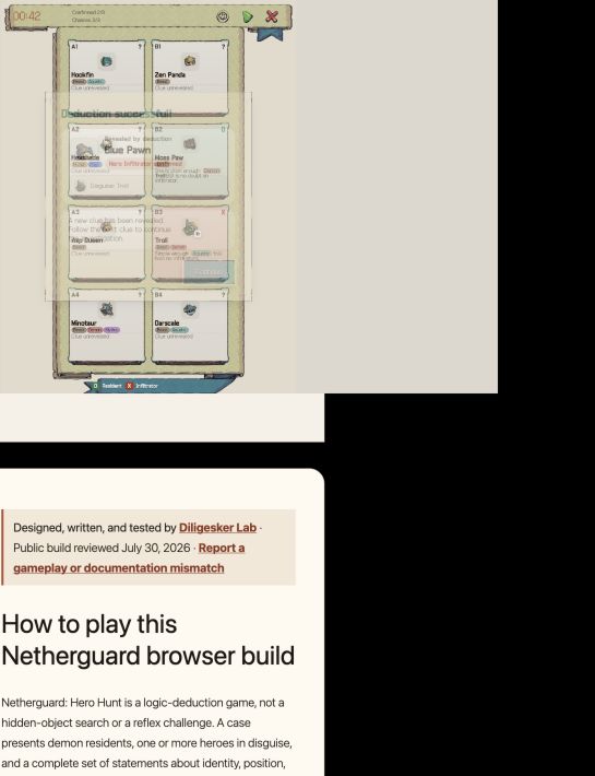 After confirming Troll at B3, its clue states that Aquatic characters contain no infiltrators.