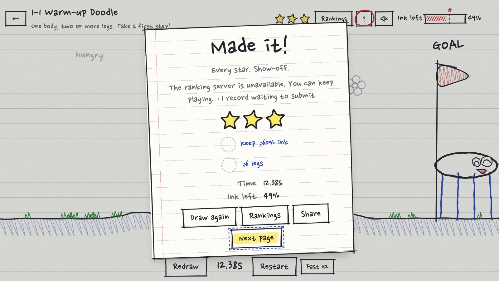 Doodle Go clear card reading Made it! with three stars over the finished page